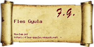 Fles Gyula névjegykártya